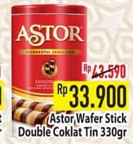 Promo Harga Astor Wafer Roll Double Chocolate 330 gr - Hypermart