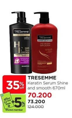 Promo Harga Tresemme Shampoo Keratin Smooth 670 ml - Watsons