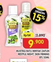 Mustika Ratu Minyak Zaitun 55 ml Diskon 16%, Harga Promo Rp9.900, Harga Normal Rp11.890