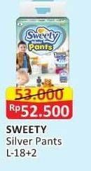 Promo Harga Sweety Silver Pants L18+2 20 pcs - Alfamart