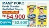 Promo Harga Mamy Poko Pants Xtra Kering L30, M34, S40 30 pcs - Indomaret