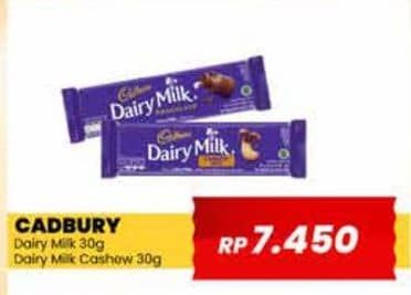 Promo Harga Cadbury Dairy Milk Original, Cashew Nut 30 gr - Yogya