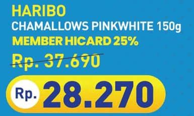 Promo Harga Haribo Candy Gummy Chamallows Pink White 150 gr - Hypermart