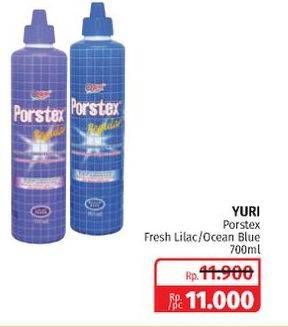 Promo Harga YURI PORSTEX Regular Pembersih Toilet Lilac Fresh, Ocean Blue 700 ml - Lotte Grosir