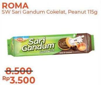 Promo Harga ROMA Sari Gandum Coklat, Peanut 115 gr - Alfamart