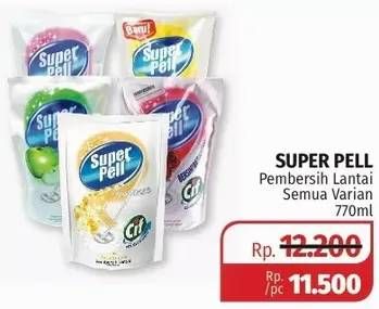 Promo Harga SUPER PELL Pembersih Lantai All Variants 770 ml - Lotte Grosir