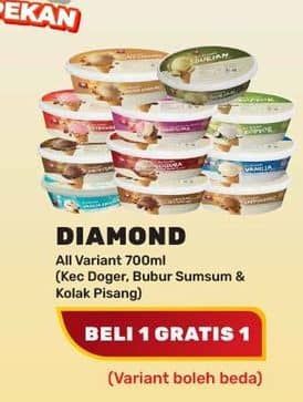 Promo Harga Diamond Ice Cream Kecuali Es Doger, Kecuali Bubur Sumsum, Kecuali Kolak Pisang 700 ml - Yogya