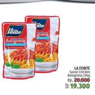 Promo Harga LA FONTE Saus Pasta Chicken Flavour Bolognese 290 gr - LotteMart