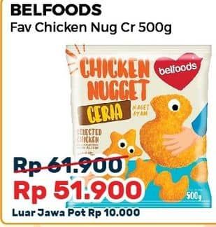 Promo Harga Belfoods Nugget Chicken Nugget Ceria 500 gr - Alfamart