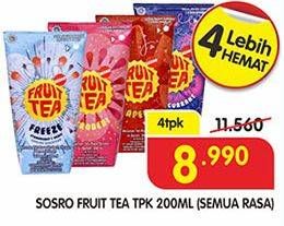 Promo Harga SOSRO Fruit Tea All Variants per 4 pcs 200 ml - Superindo