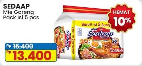 Promo Harga Sedaap Mie Goreng Original per 5 pcs 90 gr - Indomaret