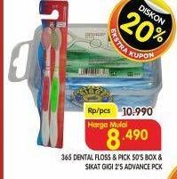 Promo Harga 365 Dental Floss & Pick/365 Sikat Gigi   - Superindo