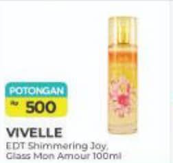 Promo Harga Vivelle Eau De Toilette Glass Shimmering, Mon Amour 100 ml - Alfamart