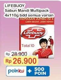 Promo Harga Lifebuoy Bar Soap All Variants per 4 pcs 110 gr - Indomaret