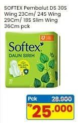 Promo Harga Softex Daun Sirih Wing 23cm, 29cm, 36cm 18 pcs - Indomaret