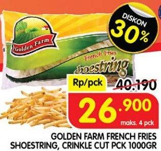 Promo Harga GOLDEN FARM French Fries Shoestring, Crinkle 1000 gr - Superindo