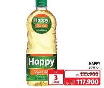 Promo Harga HAPPY Soya Oil 3000 ml - Lotte Grosir
