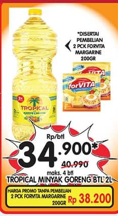 Promo Harga Tropical Minyak Goreng 2000 ml - Superindo