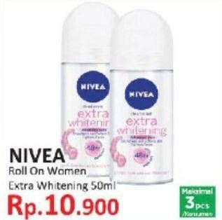 Promo Harga NIVEA Deo Roll On Extra Whitening 50 ml - Indomaret