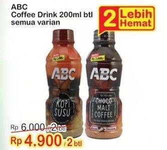 Promo Harga ABC Minuman Kopi All Variants per 2 botol 200 ml - Indomaret