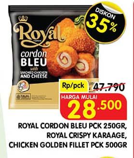 Promo Harga Belfoods Royal Nugget Cordon Bleu, Crispy Karaage, Golden Fillet 250 gr - Superindo