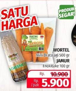 Promo Harga Wortel Mini Brastagi/Jamur Enokitake  - Lotte Grosir