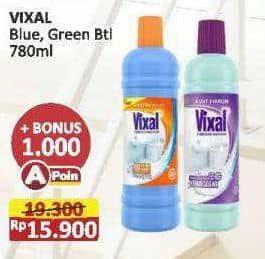 Promo Harga Vixal Pembersih Porselen Blue Extra Kuat, Green Kuat Harum 780 ml - Alfamart