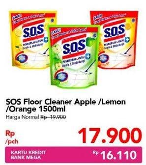 Promo Harga SOS Pembersih Lantai Apple 1500 ml - Carrefour