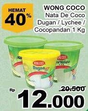 Promo Harga WONG COCO Nata De Coco Dugan Cube, Lychee, Cocopandan 1 kg - Giant