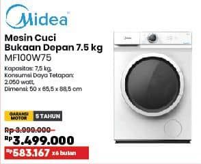 Promo Harga Midea Front Loading Washer - MF100W75  - COURTS