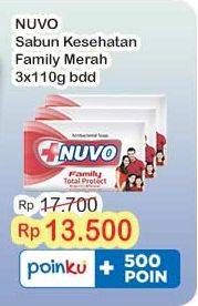 Promo Harga Nuvo Family Bar Soap Total Protect per 3 pcs 110 gr - Indomaret