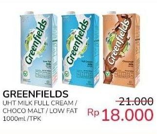 Harga Greenfields UHT Full Cream, Choco Malt, Low Fat 1000 ml di Indomaret