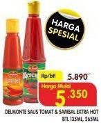 Promo Harga DEL MONTE Saus Tomat / Sambal Extra Hot 140ml, 270ml  - Superindo