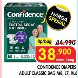Promo Harga Confidence Adult Diapers Classic M8, L7, XL6 6 pcs - Superindo