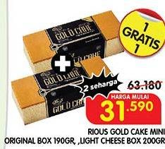 Promo Harga RIOUS Gold Cake Mini Original 190g, Light Cheese 200g  - Superindo