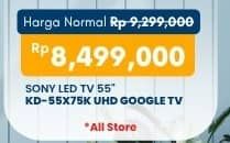 Promo Harga Sony X75K Ultra HD 4K High Dynamic Range (HDR) Smart TV (Google TV)  - Carrefour