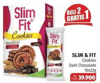 Promo Harga SLIM & FIT Cookies Dark Coklat per 10 pcs 22 gr - Lotte Grosir
