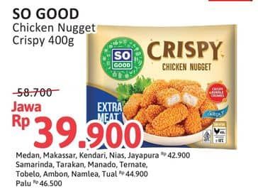 Promo Harga So Good Crispy Chicken Nugget 400 gr - Alfamidi