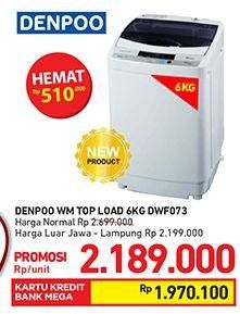 Promo Harga DENPOO DWF-073 Washing Machine  - Carrefour