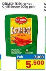 Promo Harga Del Monte Sauce Extra Hot Chilli per 24 sachet 9 gr - Indomaret