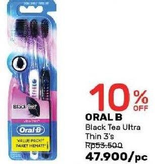 Promo Harga ORAL B Toothbrush Black Tea 3 pcs - Guardian
