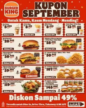 Promo Harga Kupon September  - Burger King
