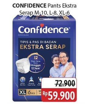 Promo Harga Confidence Adult Pants Slim & Fit Extra Absorb L8, M10, XL6 6 pcs - Alfamidi