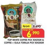 Promo Harga TOP COFFEE White Coffee 21gr/Kopi Toraja 25gr  - Superindo