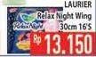 Promo Harga Laurier Relax Night 30cm 16 pcs - Hypermart