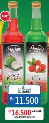 Promo Harga MARJAN Syrup Boudoin Coco Pandan, Leci 460 ml - Alfamidi