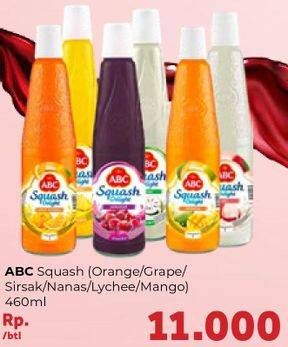 Promo Harga ABC Syrup Squash Delight Jeruk Florida, Anggur, Sirsak, Nanas, Leci, Mangga 460 ml - Carrefour