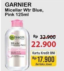 Promo Harga GARNIER Micellar Water Blue, Pink 125 ml - Alfamart