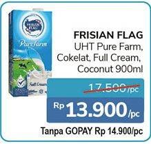 Promo Harga FRISIAN FLAG Susu UHT Purefarm Swiss Chocolate, Full Cream, Coconut Delight 900 ml - Alfamidi
