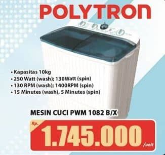 Promo Harga Polytron PWM 1082 | Mesin Cuci 2 Tabung  - Hari Hari